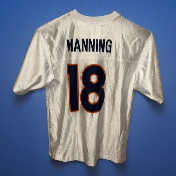 Peyton Manning #18 Denver Broncos NFL Team Apparel Jersey White-Youth L (14-16) - Picture 2 of 3